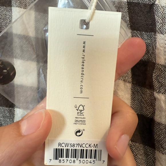 Ryle + Cru Marley Charcoal Check Dress - Women’s - Picture 3 of 4